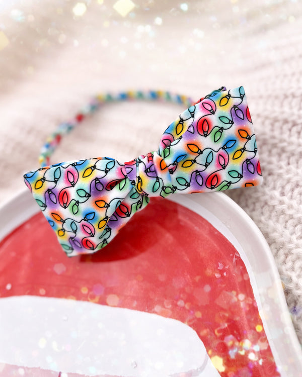 Lights on White / Bow Headband