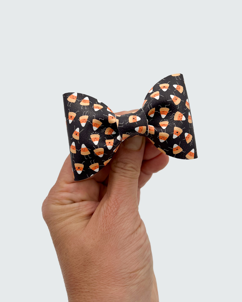 Candy Corn // Leather Bow Tie