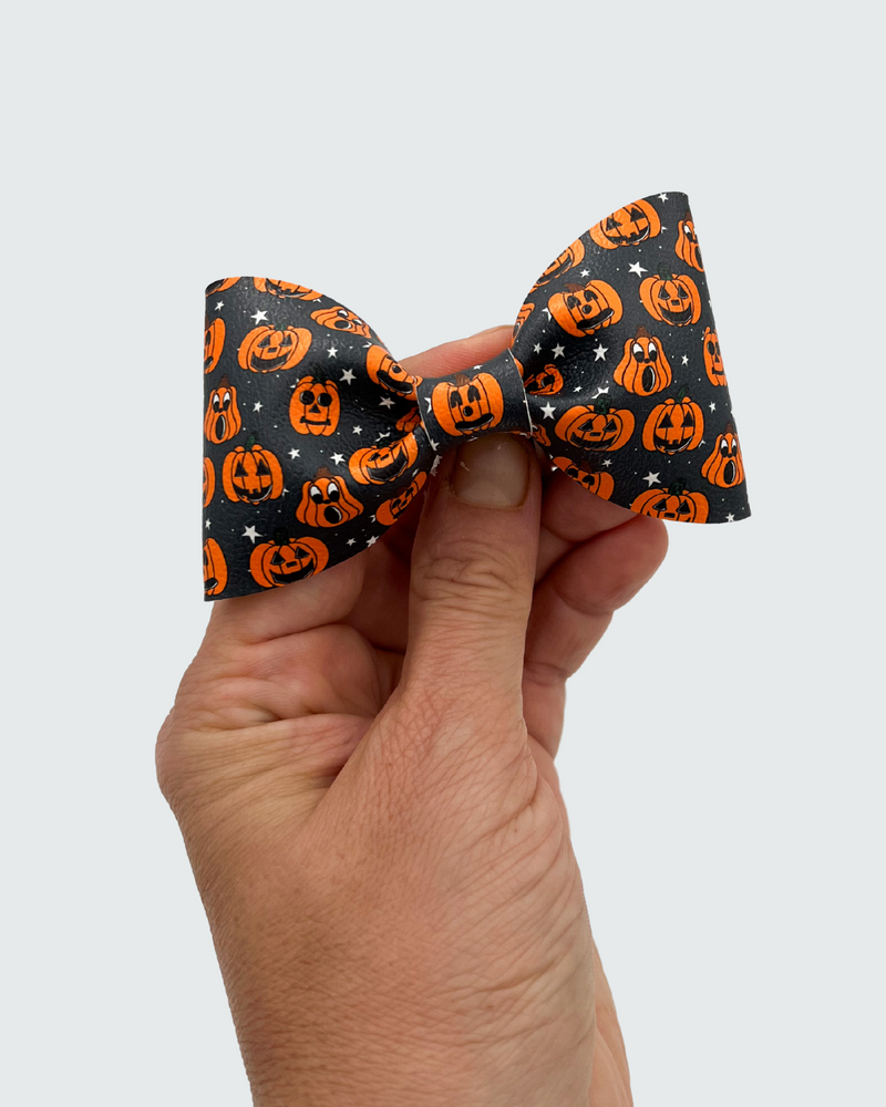 Pumpkin // Leather Bow Tie