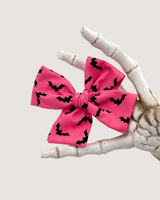 Bats on Neon Pink // Hand-Tied