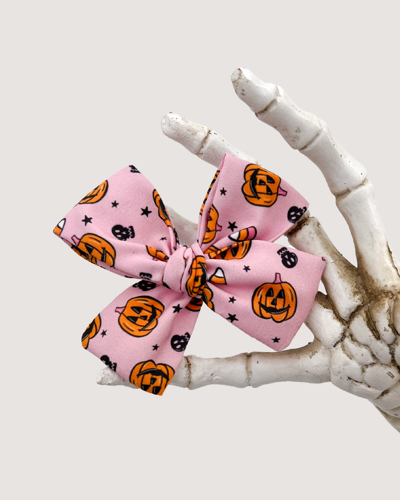 Pumpkins on Pink  // Hand-Tied