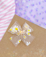 White Daisies // TWO SIZES Tulle Bow