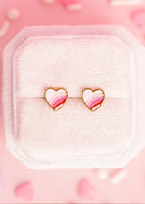 Rainbow Hearts // Screw Back Earrings