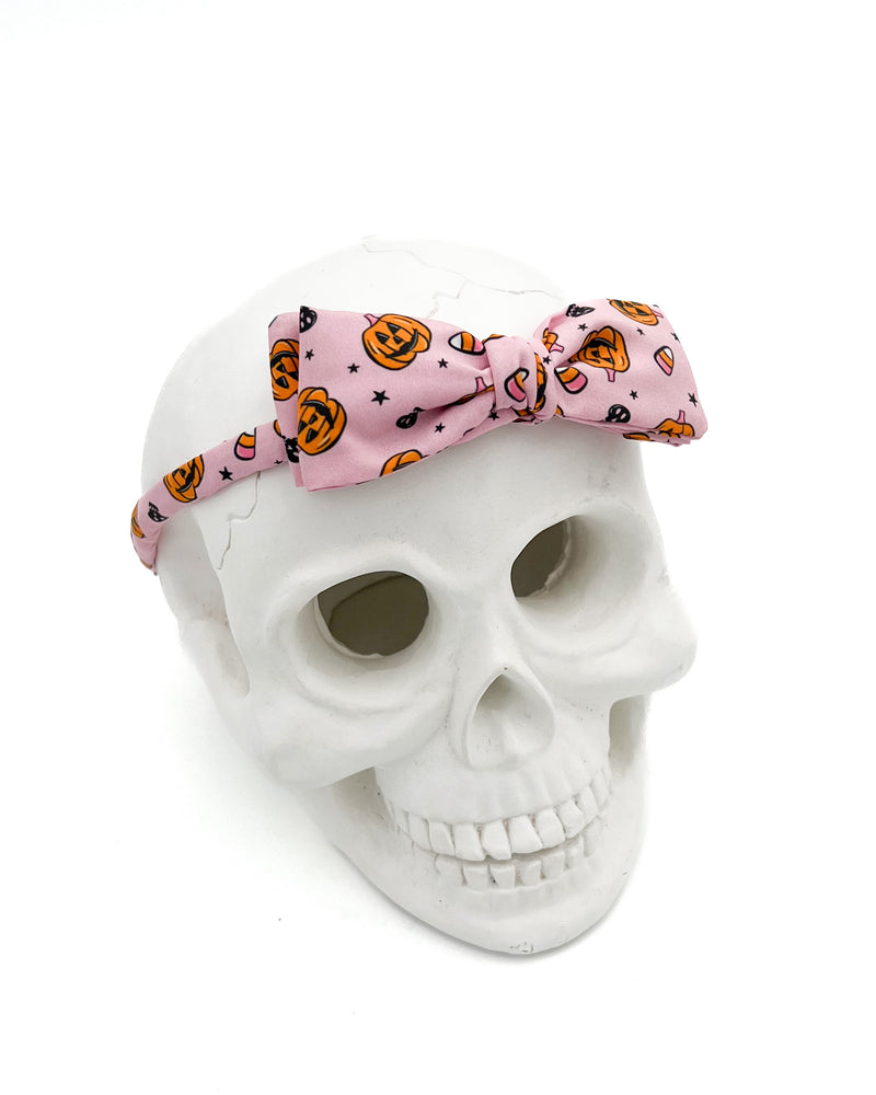 Pumpkins on Pink // Bow Headband