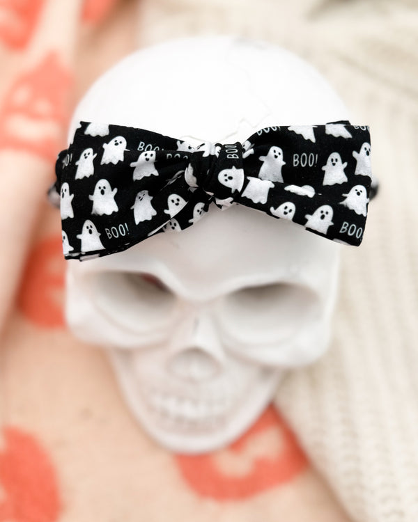 Ghosts on Black // Bow Headband