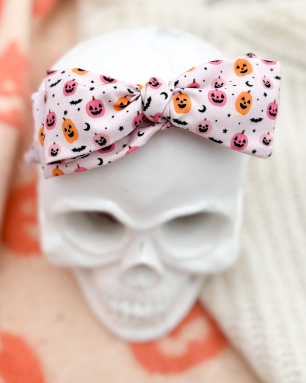 Pumpkins on Pink // Bow Headband