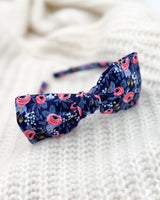Navy Rosa Floral // Bow Headband