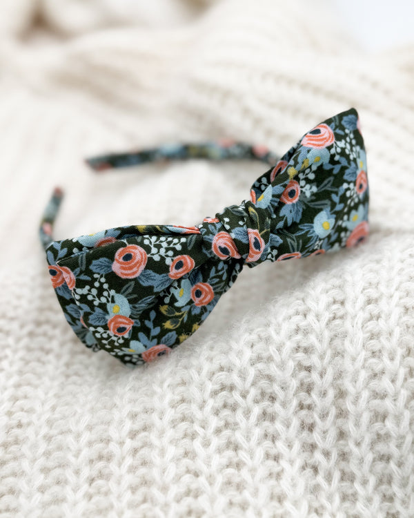 Hunter Rosa Floral // Bow Headband