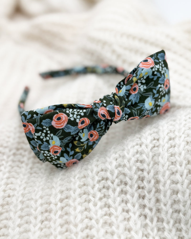Hunter Rosa Floral // Bow Headband