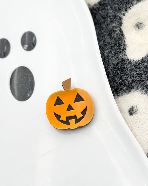 Pumpkin GLOW IN THE DARK //  Acrylic Clip
