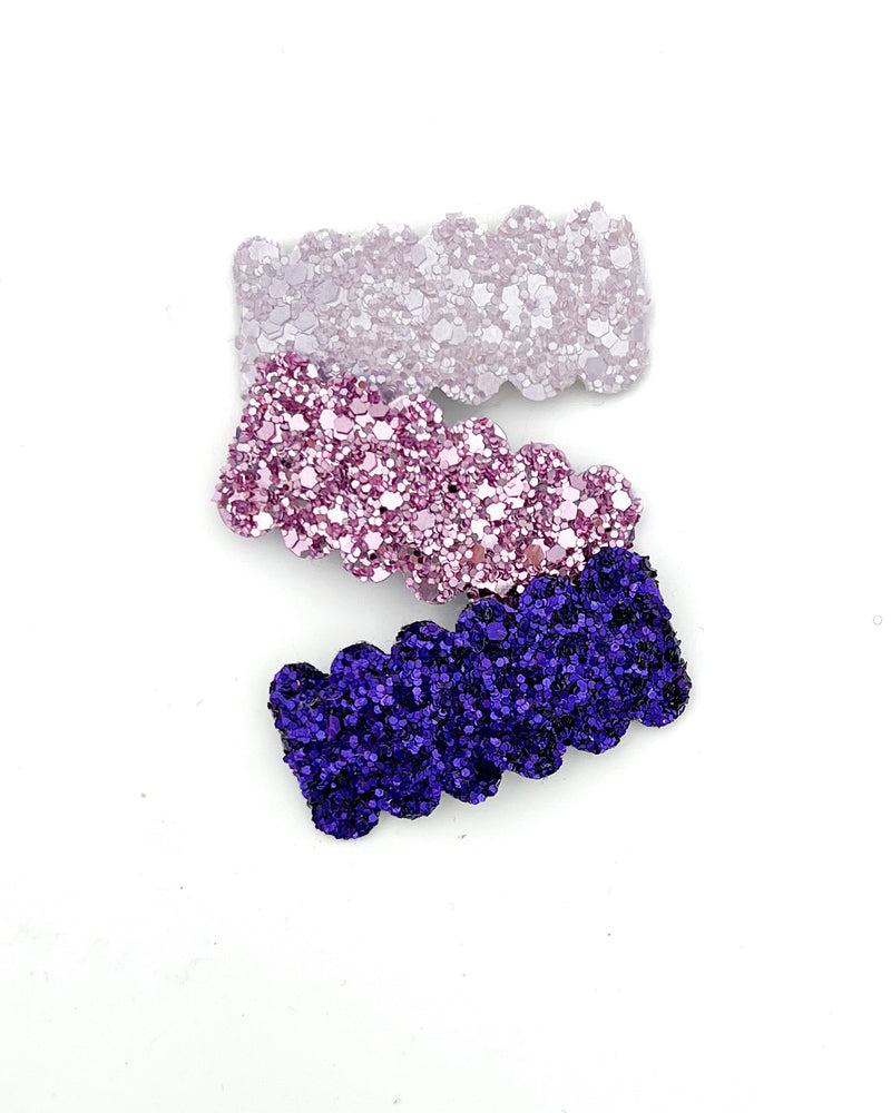 Purple Glitter // Snap Clips