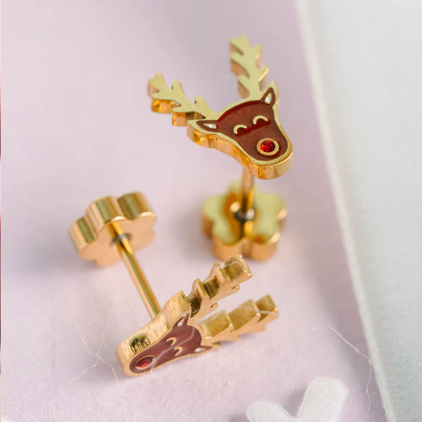 Deer // Screw Back Earrings