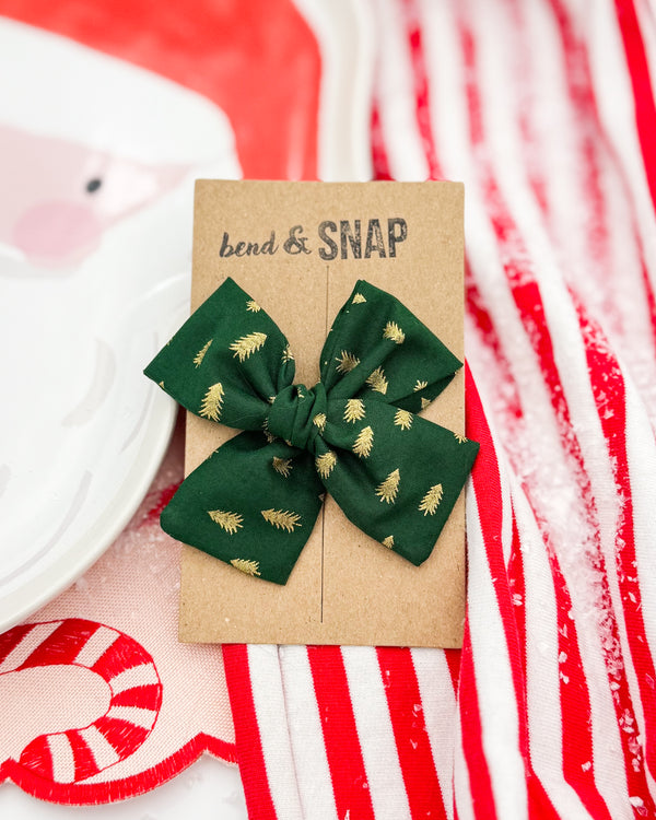 Gold Trees on Green // Hand-Tied