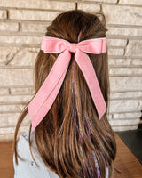 Pink Velvet Double Long-Tail Bow