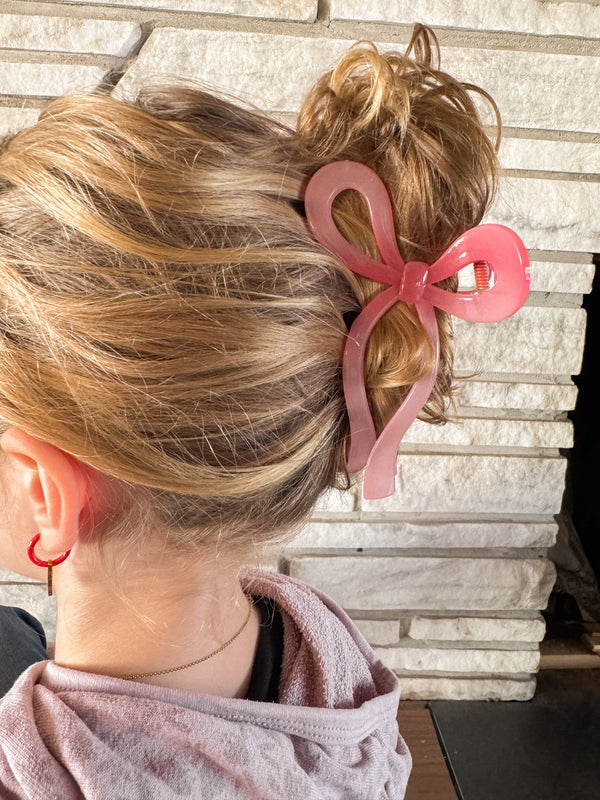 Pink Bow // Claw Clip