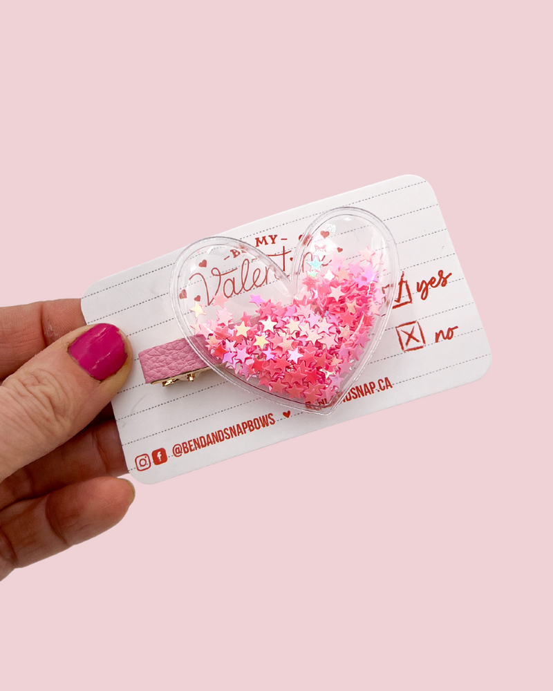 Bright Pink Shaker Heart // Specialty Clip