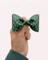 Trees on Green  // Leather Bow Tie
