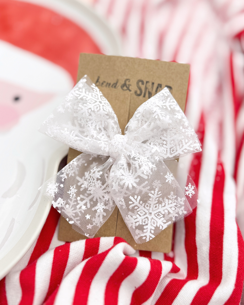 White Snowflake //  Tulle Bow