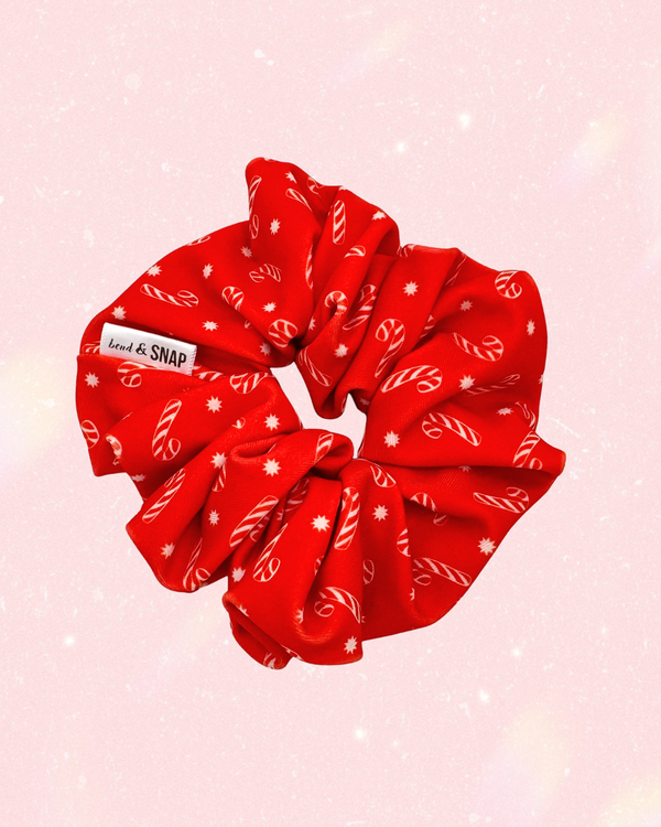 Candy Canes on Bright Red // Scrunchies