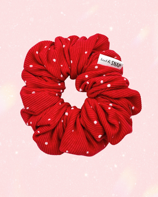Ribbed Red with Dots // Scrunchies