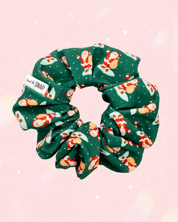 Full Santa on Green // Scrunchies