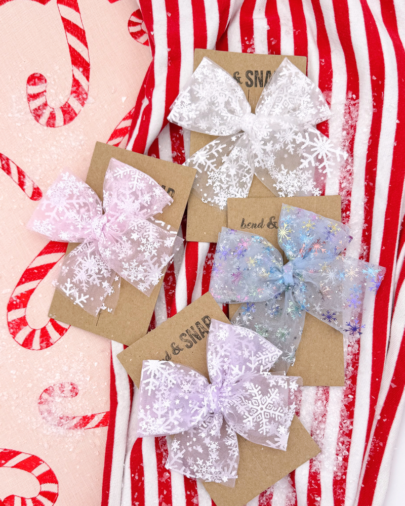Pre order 2 weeks // Colourful Snowflake //  Tulle Bow