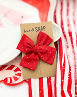 White Snow on Red // Hand-Tied