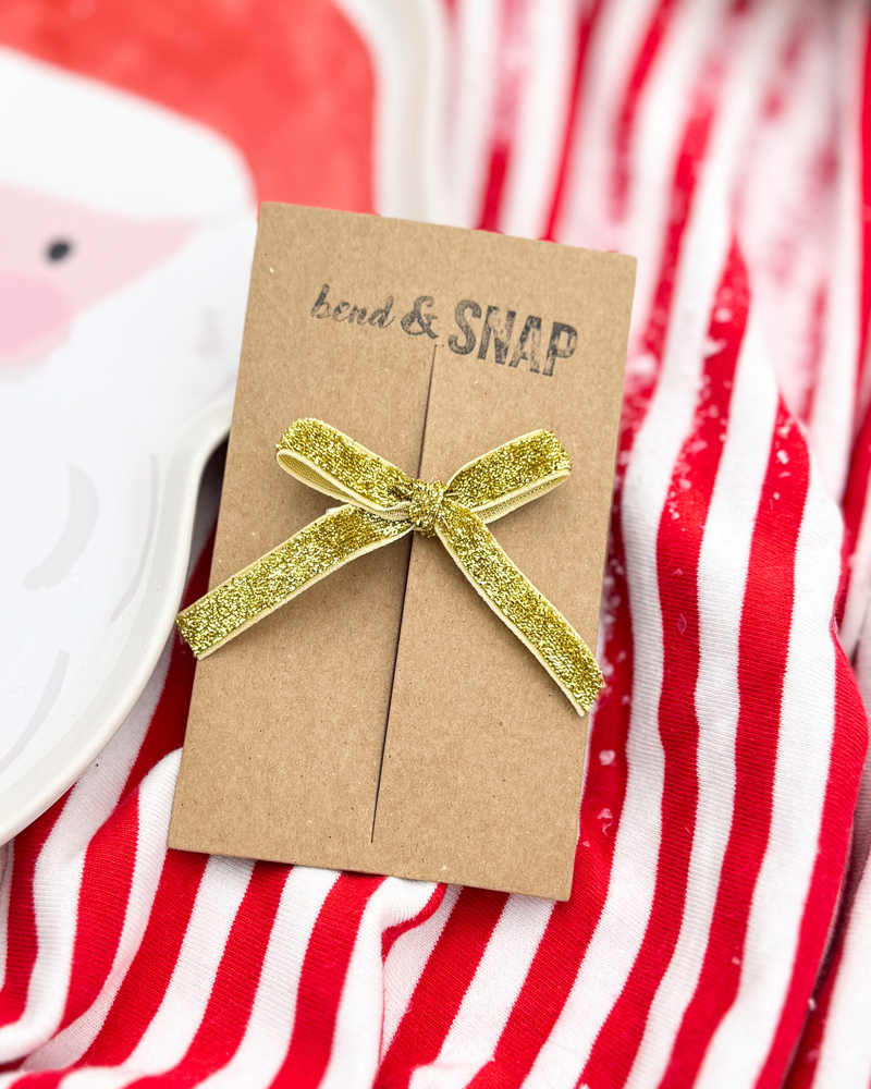 Gold Glitter Ribbon Bow