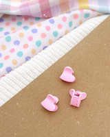 Mini Pink Plastic Heart Clips