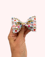 School Bus and Supplies // Leather Bow Tie