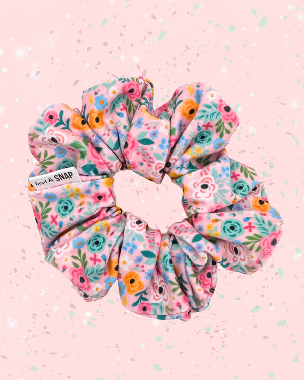 Pink Ditsy Floral // Scrunchies