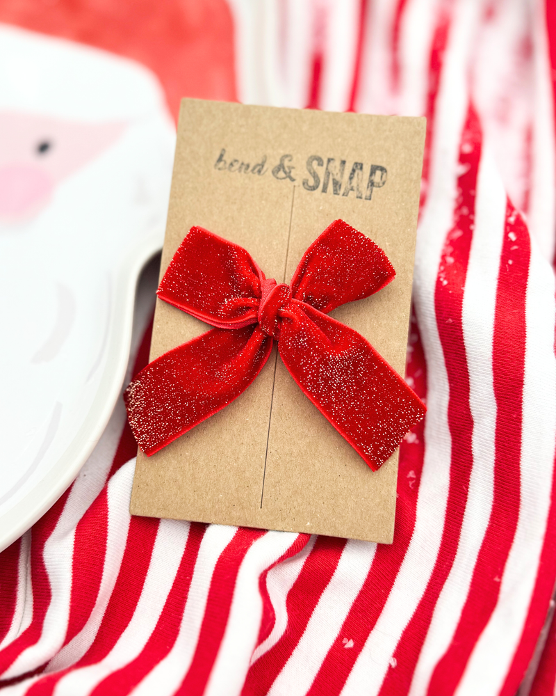 Red with Gold Shimmer Ribbon Bow