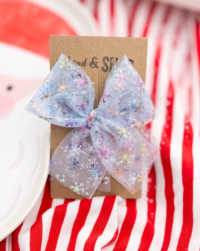 Pre order 2 weeks // Colourful Snowflake //  Tulle Bow