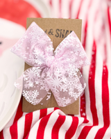 Pink Snowflake //  Tulle Bow