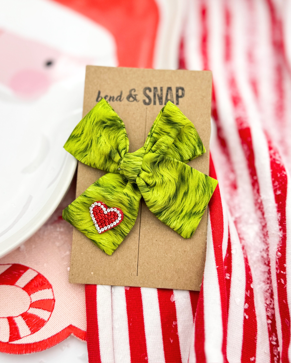 Green Faux Fur // Hand-Tied