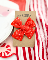 Candy Canes on Bright Red // Hand-Tied