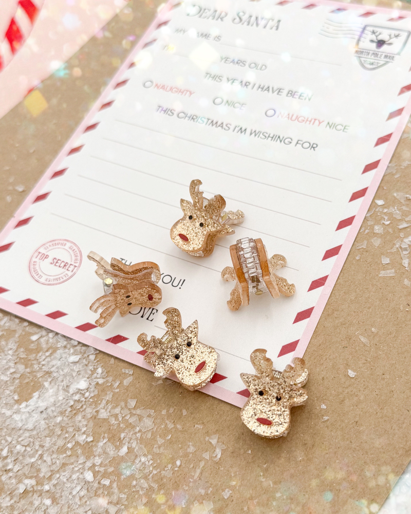 Pre order 2 weeks // Mini Reindeer Clip // Specialty Clip