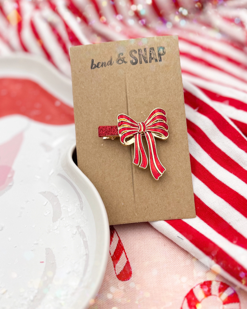 Striped Bow // Specialty Clip