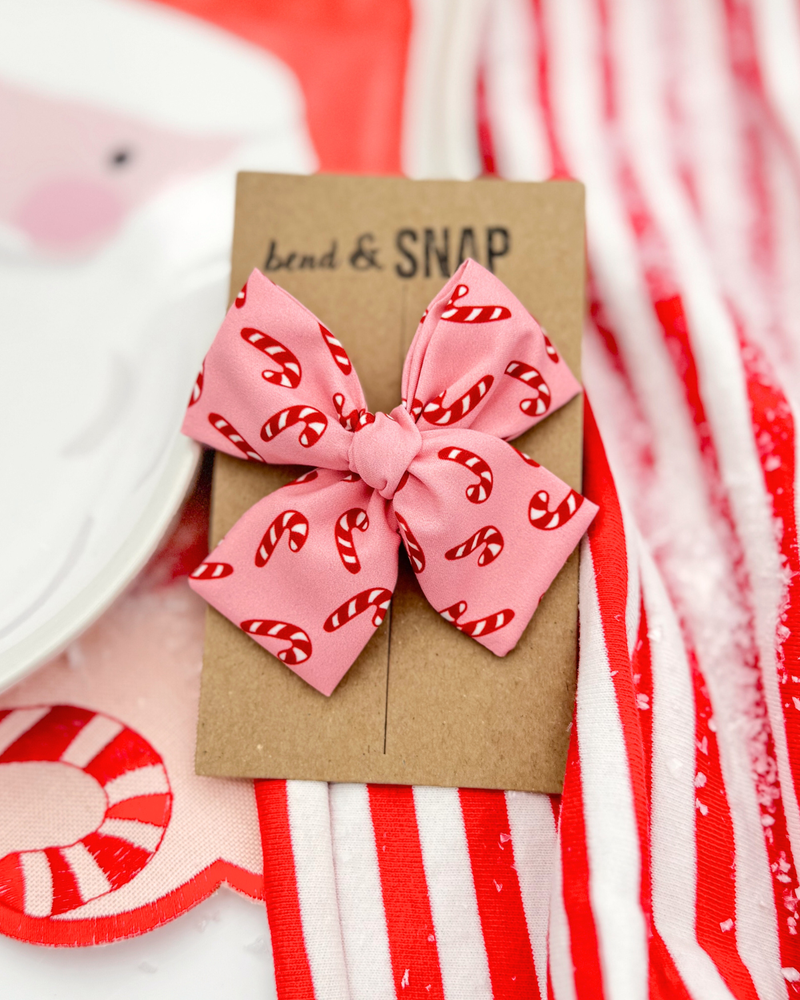 Candy Canes on Pink // Hand-Tied