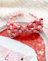 Striped Santa // Bow Headband