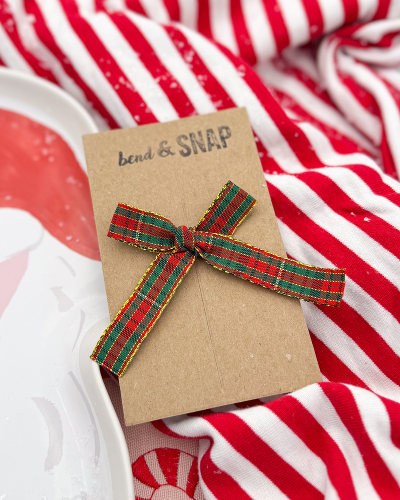 Plaid with Gold Ribbon Bow // 0.75 inch Ribbon