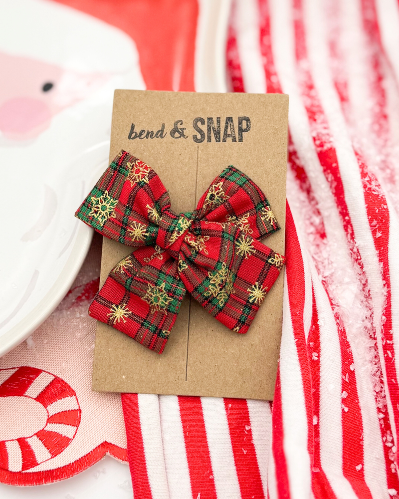 Gold Snowflake Plaid // Hand-Tied