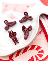 Mini Burgundy Bow Claw Clip