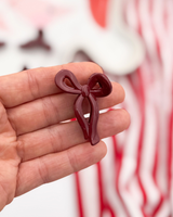 Mini Burgundy Bow Claw Clip
