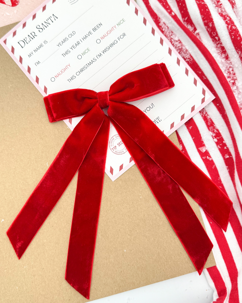 Red Velvet Double Long-Tail Bow