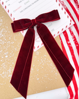 Burgundy Velvet Double Long-Tail Bow