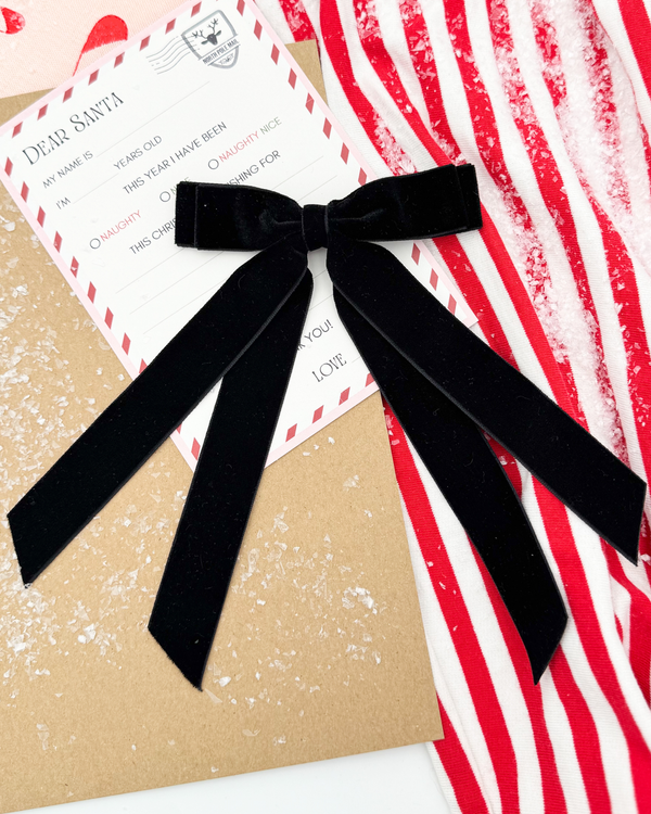 Black Velvet Double Long-Tail Bow
