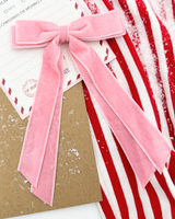 Pink Velvet Double Long-Tail Bow