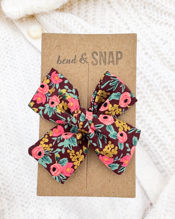 Burgundy with Gold Rosa Floral // Hand-Tied