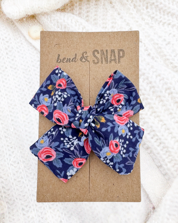 Navy Rosa Floral // Hand-Tied